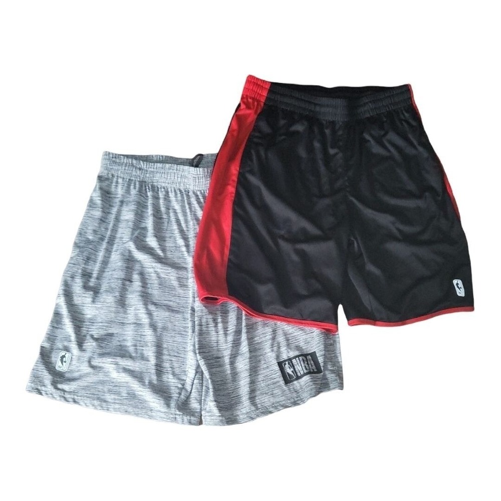Ultra Game NBA Basketball Shorts Mens Size XL Active Knit 2 Pair Knee Length Gym